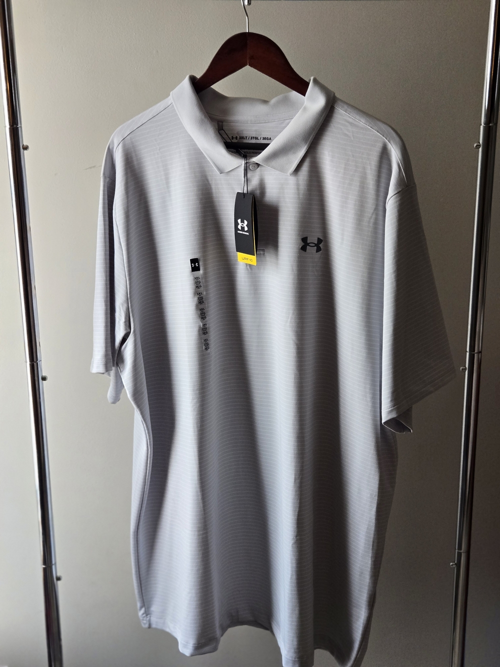 Under Armour Light Gray Men’s Polo - Short Sleeve Performance Shirt